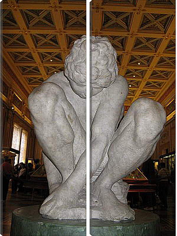 Модульная картина - Присевший мальчик Микеланджело. Микеланджело Караваджо
