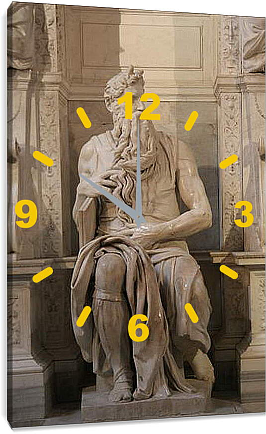 Часы картина - Моисей. Микеланджело Караваджо
