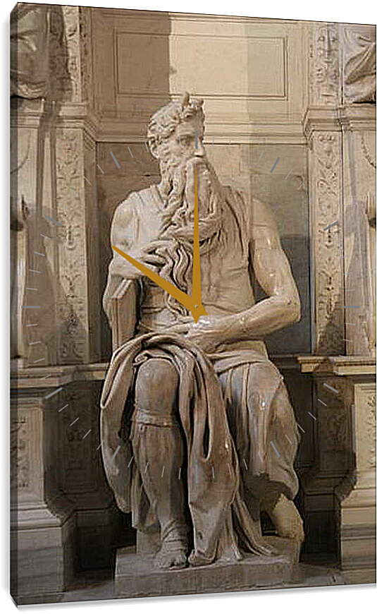 Часы картина - Моисей. Микеланджело Караваджо
