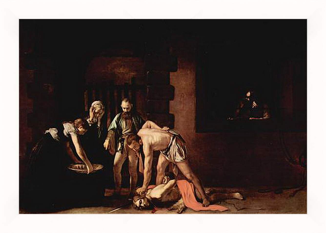 Картина в раме - Усекновения главы Иоанна Предтечи. Микеланджело Караваджо
