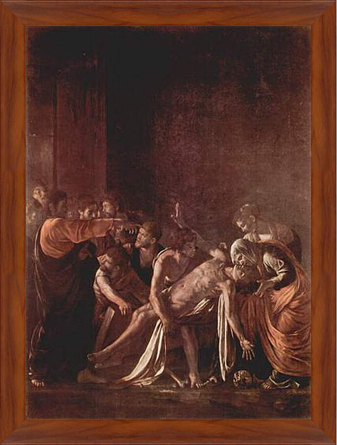 Картина в раме - Воскрешение Лазаря. Микеланджело Караваджо
