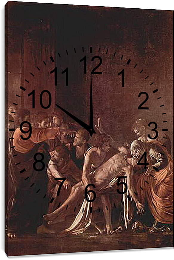 Часы картина - Воскрешение Лазаря. Микеланджело Караваджо
