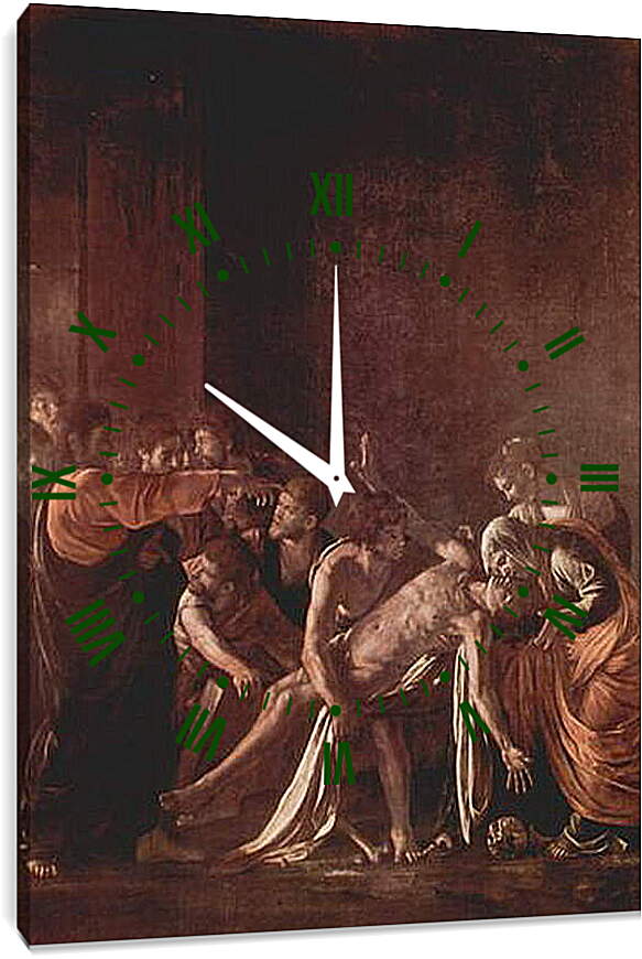 Часы картина - Воскрешение Лазаря. Микеланджело Караваджо
