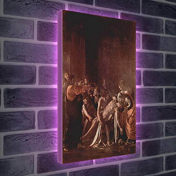 Лайтбокс световая панель - Воскрешение Лазаря. Микеланджело Караваджо
