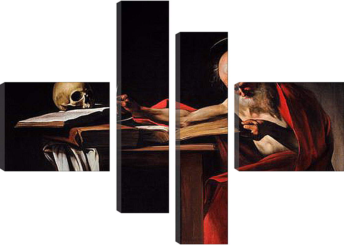 Модульная картина - Пишущий Иероним. Микеланджело Караваджо
