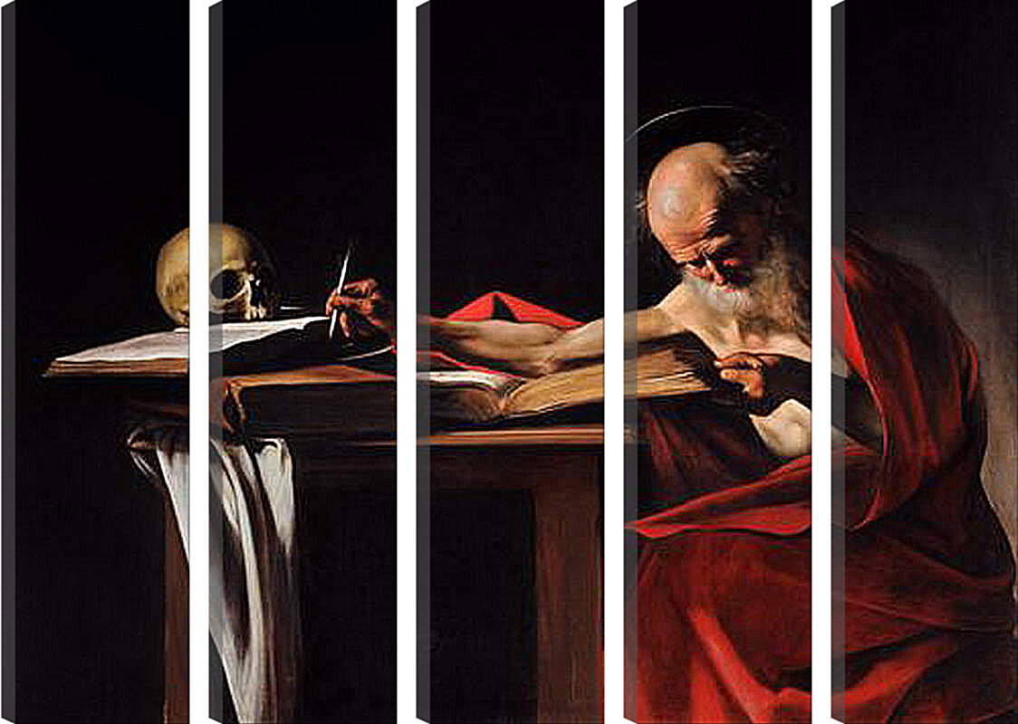 Модульная картина - Пишущий Иероним. Микеланджело Караваджо
