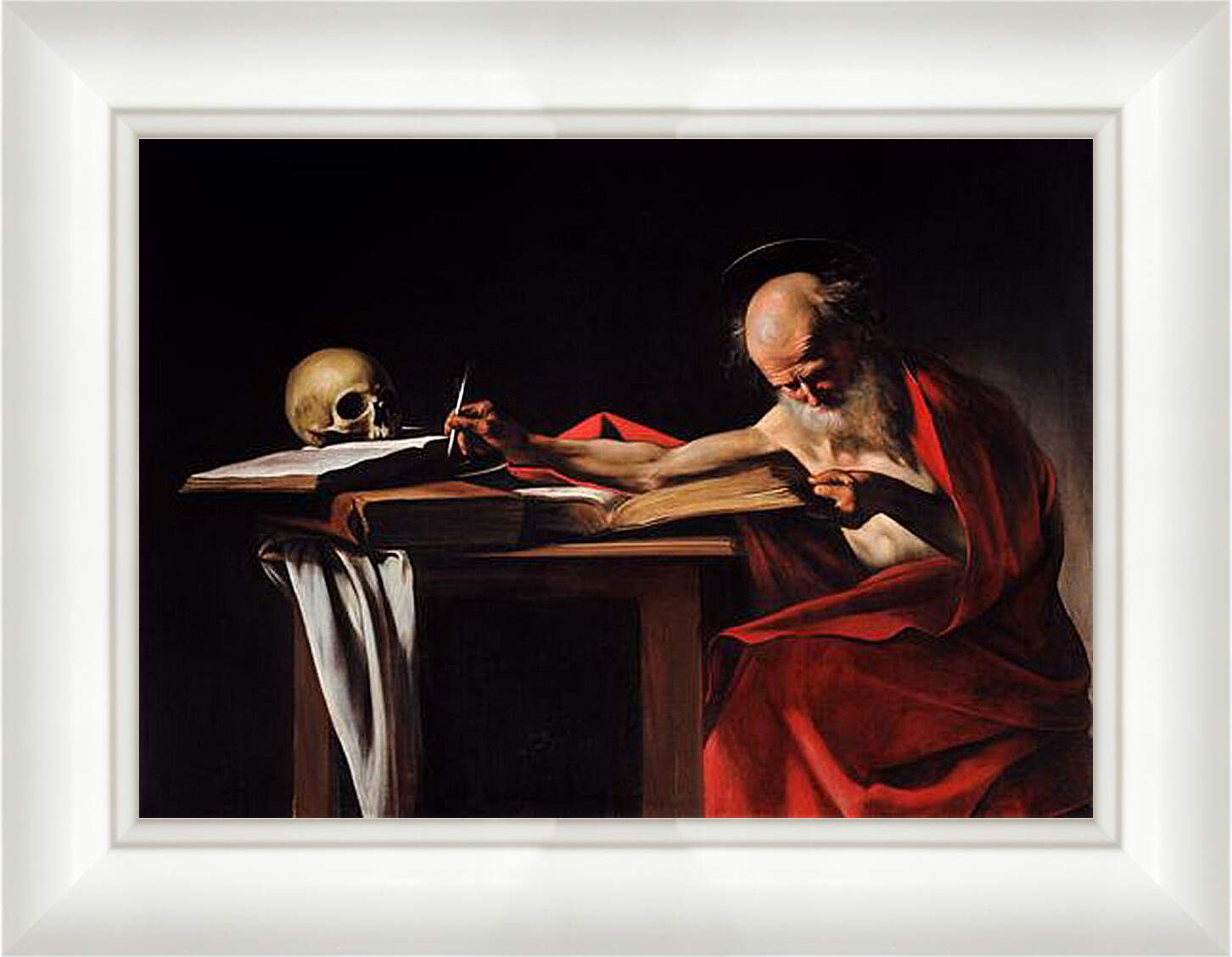 Картина в раме - Пишущий Иероним. Микеланджело Караваджо
