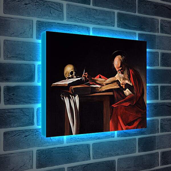 Лайтбокс световая панель - Пишущий Иероним. Микеланджело Караваджо

