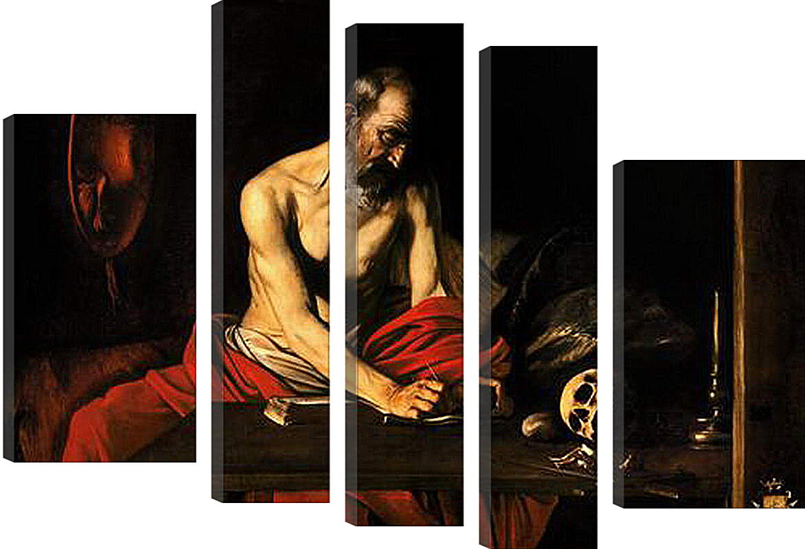 Модульная картина - Святой Иероним. Микеланджело Караваджо

