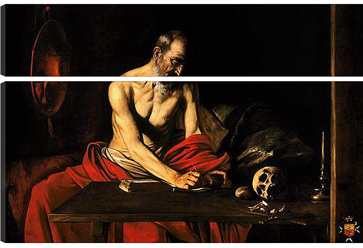 Модульная картина - Святой Иероним. Микеланджело Караваджо
