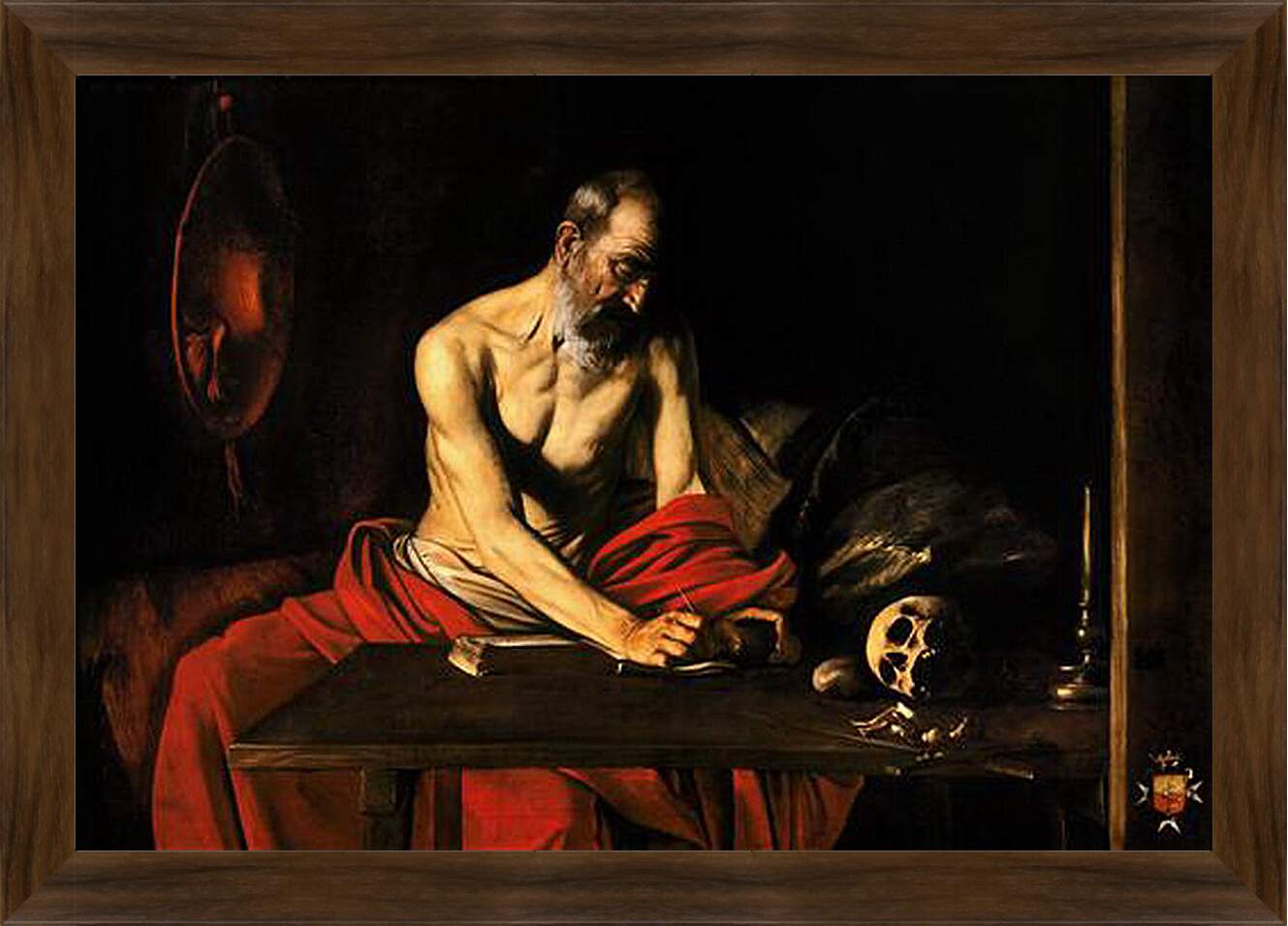 Картина в раме - Святой Иероним. Микеланджело Караваджо
