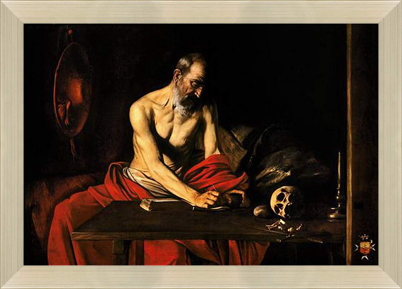 Картина в раме - Святой Иероним. Микеланджело Караваджо
