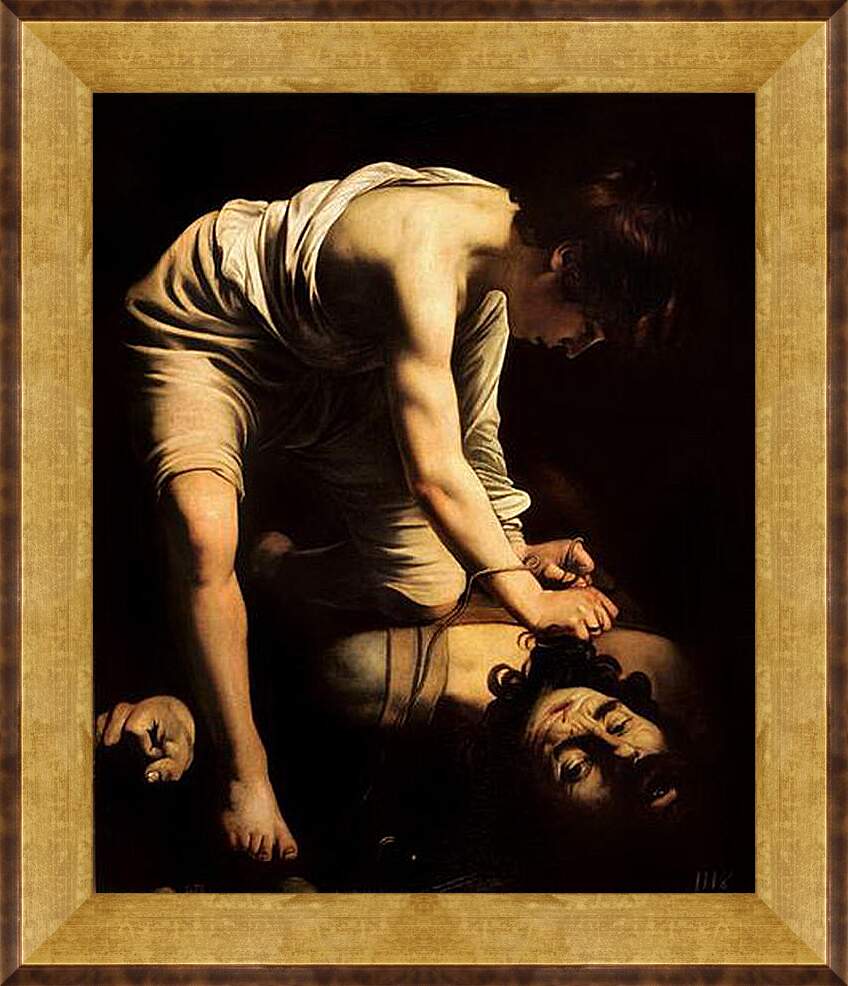 Картина в раме - Давид и Голиаф. Микеланджело Караваджо
