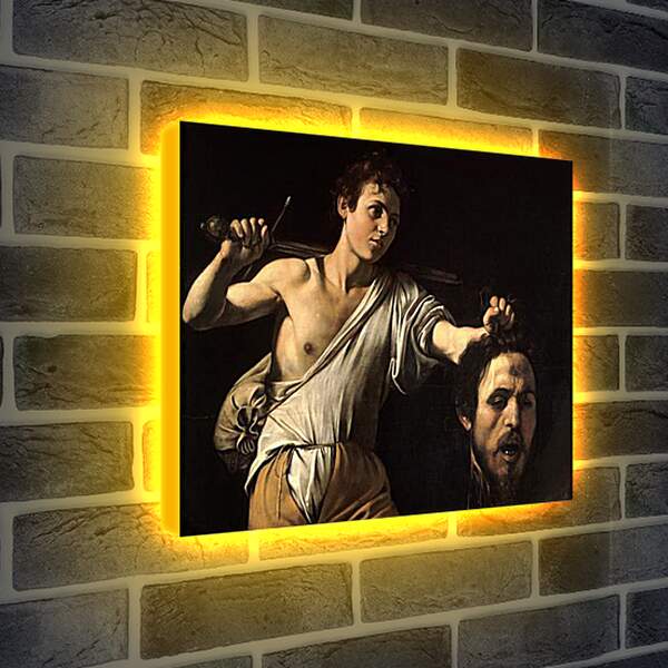 Лайтбокс световая панель - Давид с головой Голиафа. Микеланджело Караваджо

