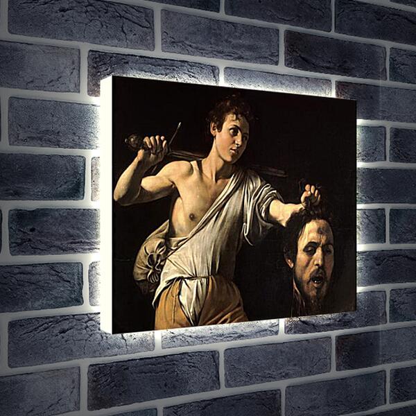 Лайтбокс световая панель - Давид с головой Голиафа. Микеланджело Караваджо
