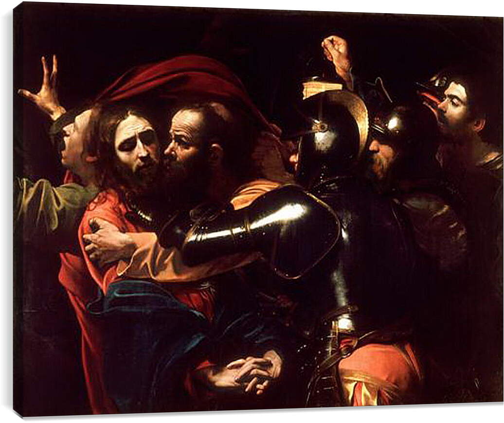 Постер и плакат - Взятие Христа. Микеланджело Караваджо
