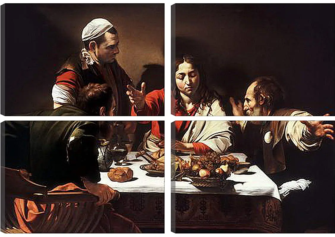 Модульная картина - Supper at Emmaus. Микеланджело Караваджо
