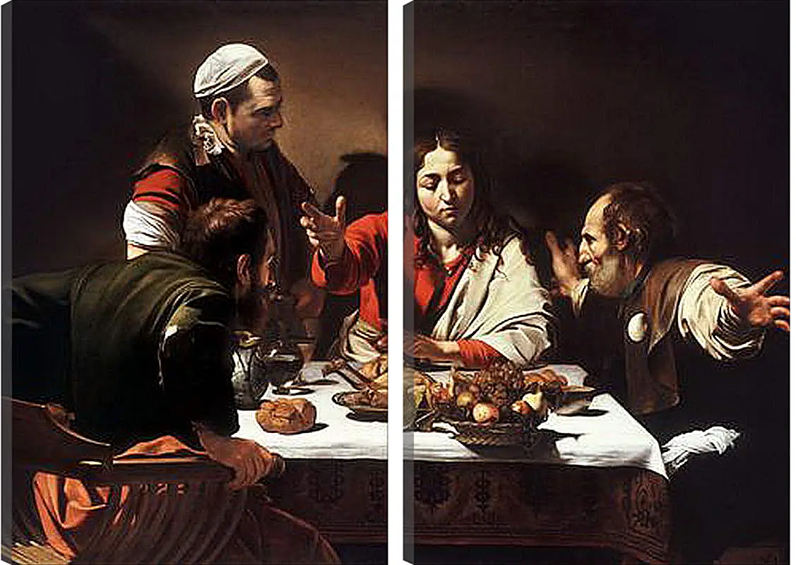 Модульная картина - Supper at Emmaus. Микеланджело Караваджо