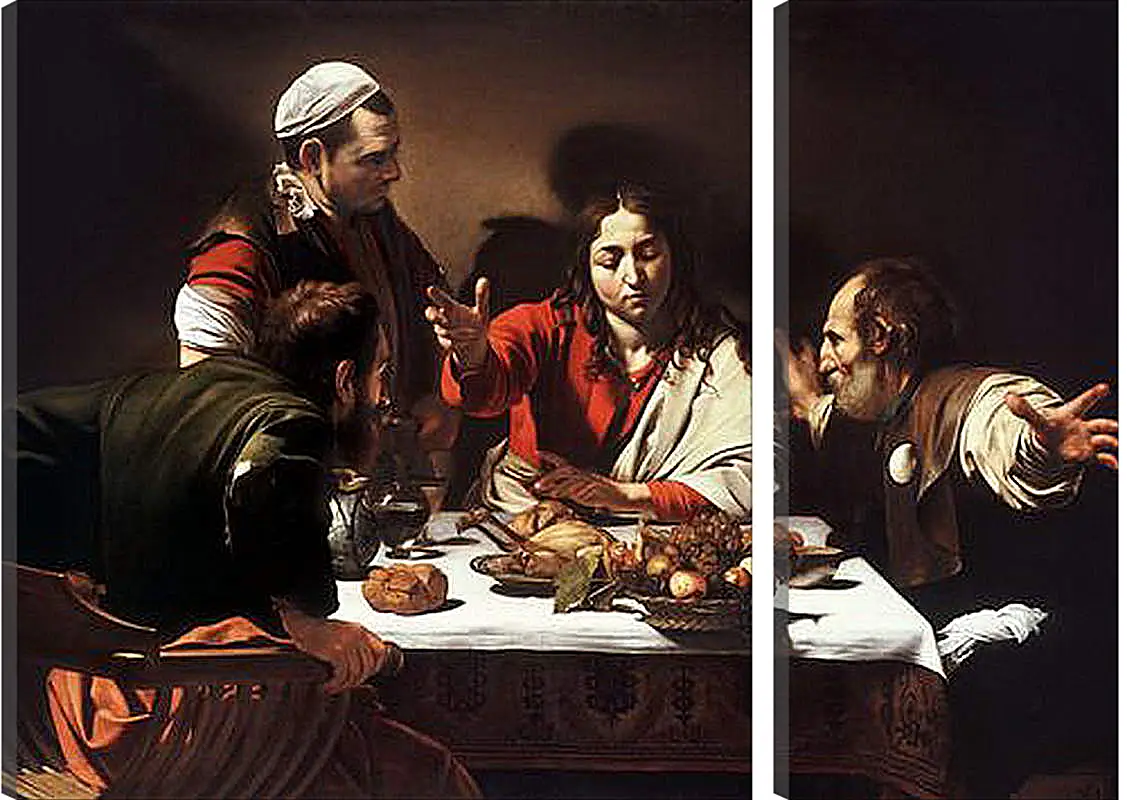 Модульная картина - Supper at Emmaus. Микеланджело Караваджо