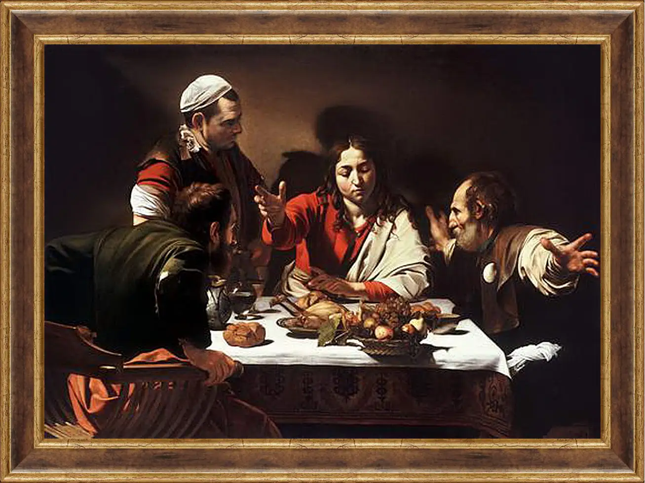 Картина в раме - Supper at Emmaus. Микеланджело Караваджо