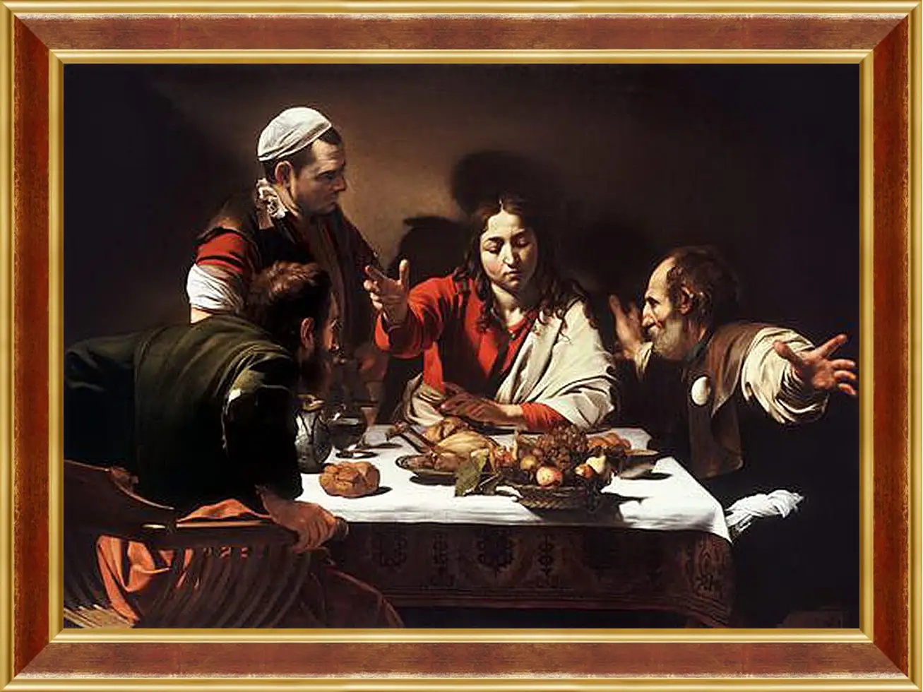 Картина в раме - Supper at Emmaus. Микеланджело Караваджо
