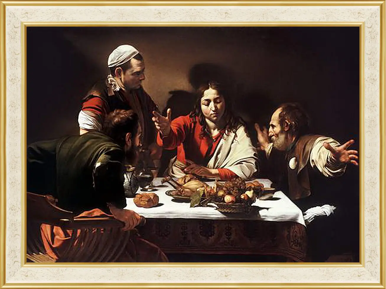 Картина в раме - Supper at Emmaus. Микеланджело Караваджо
