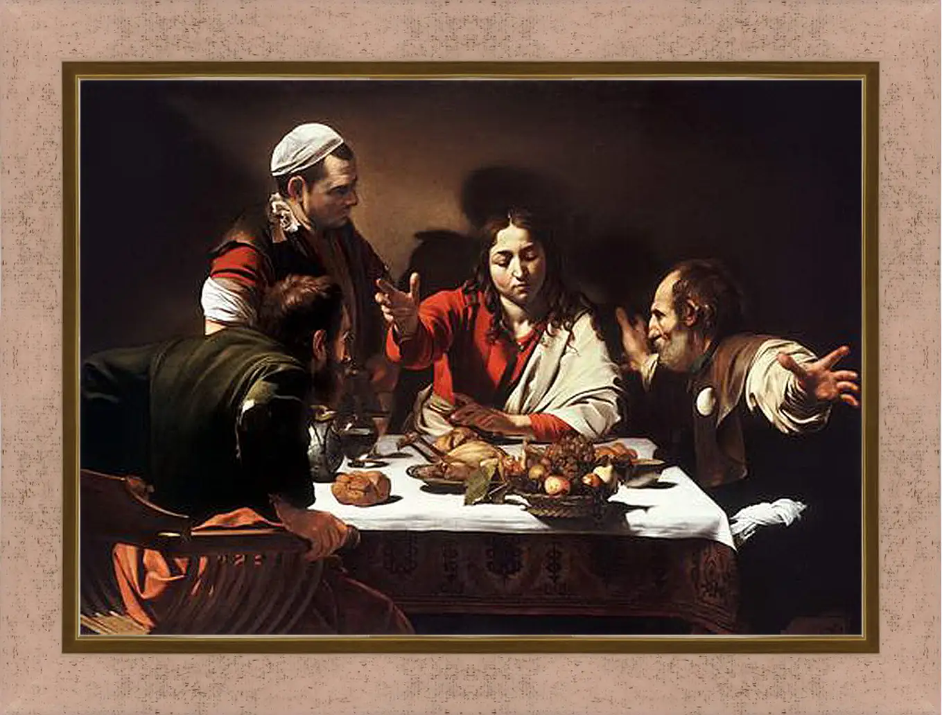 Картина в раме - Supper at Emmaus. Микеланджело Караваджо