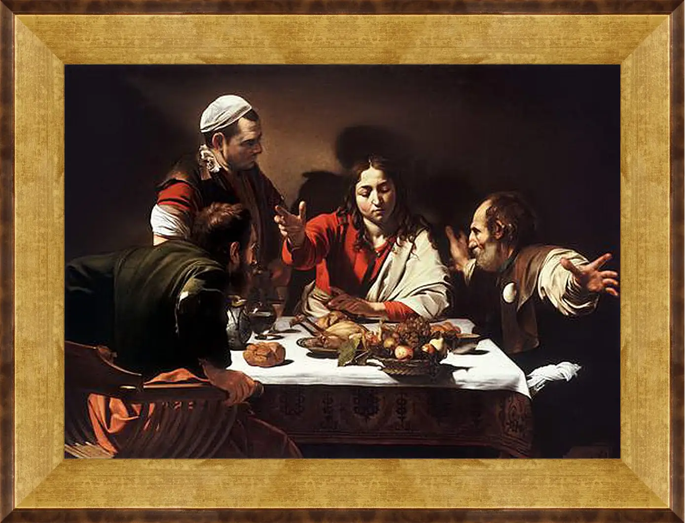 Картина в раме - Supper at Emmaus. Микеланджело Караваджо