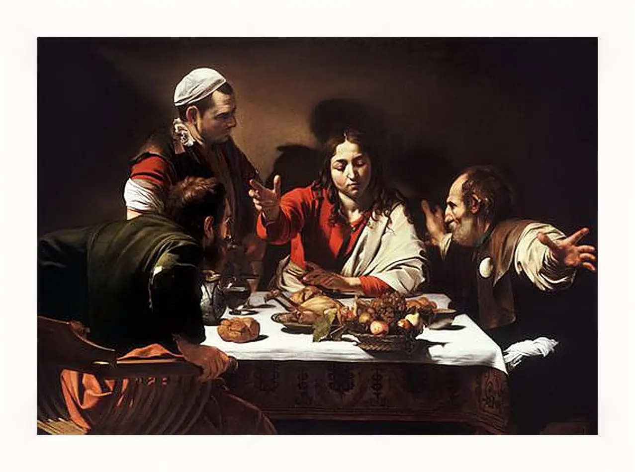 Картина в раме - Supper at Emmaus. Микеланджело Караваджо