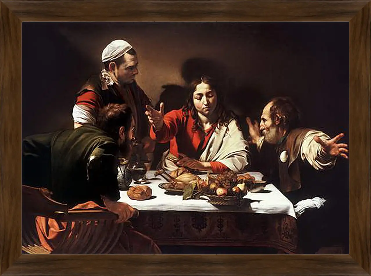 Картина в раме - Supper at Emmaus. Микеланджело Караваджо