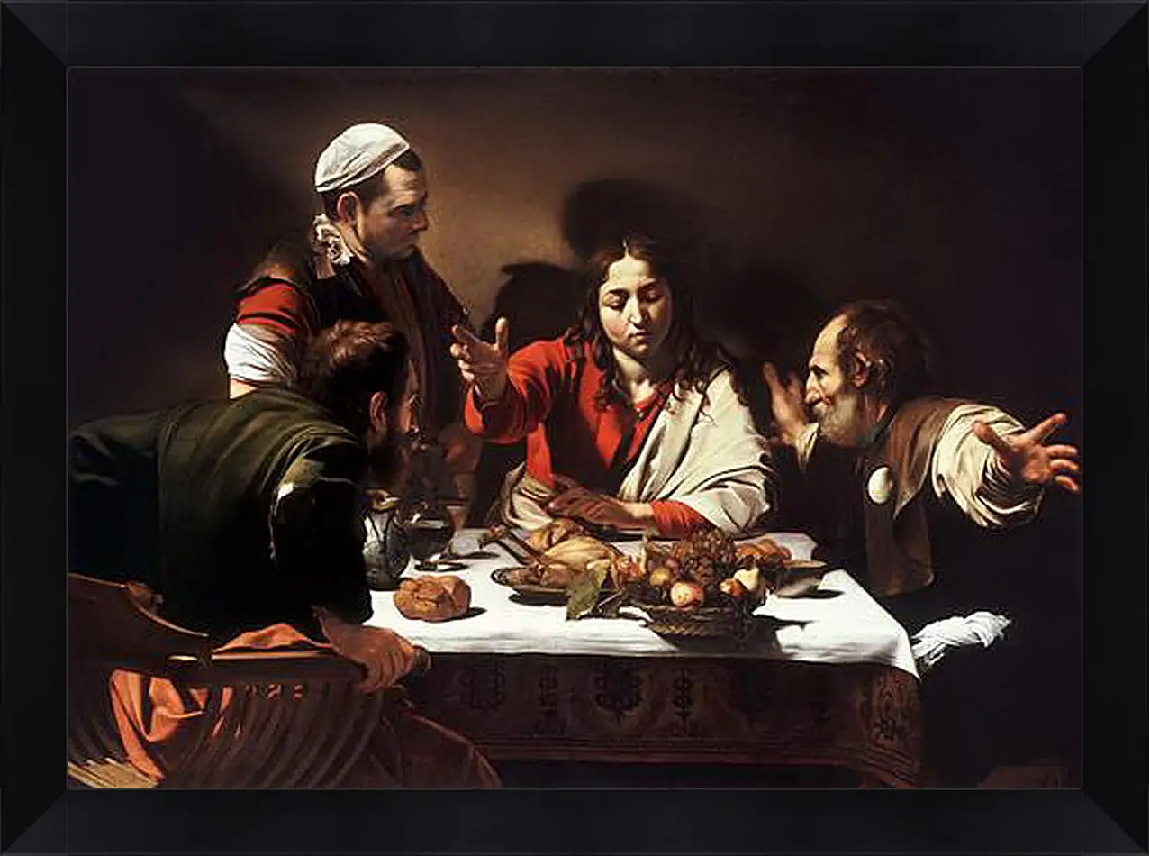 Картина в раме - Supper at Emmaus. Микеланджело Караваджо