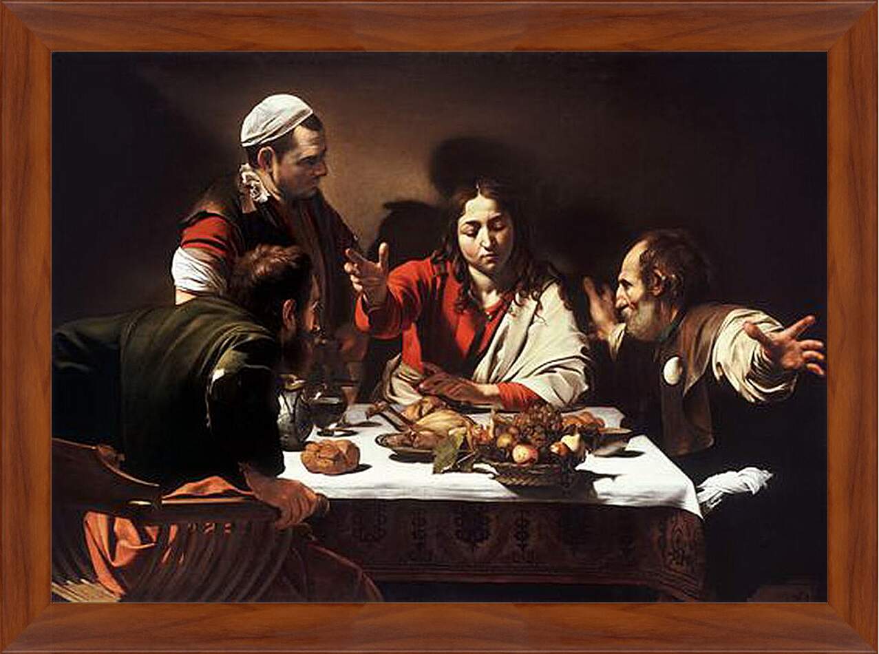 Картина в раме - Supper at Emmaus. Микеланджело Караваджо
