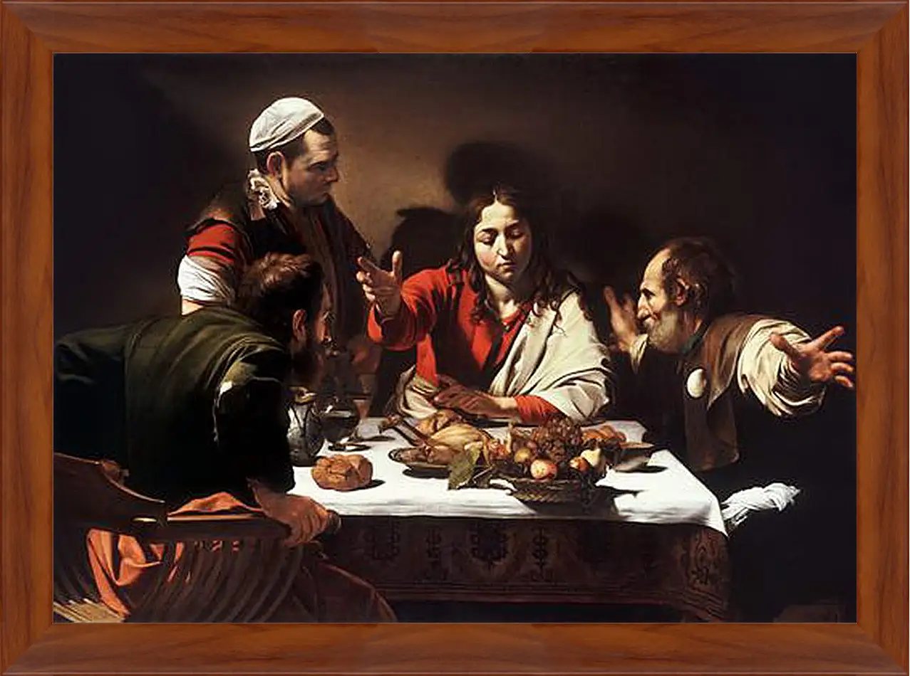 Картина в раме - Supper at Emmaus. Микеланджело Караваджо