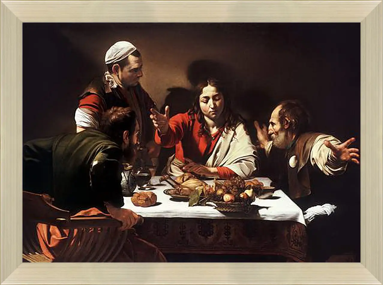 Картина в раме - Supper at Emmaus. Микеланджело Караваджо