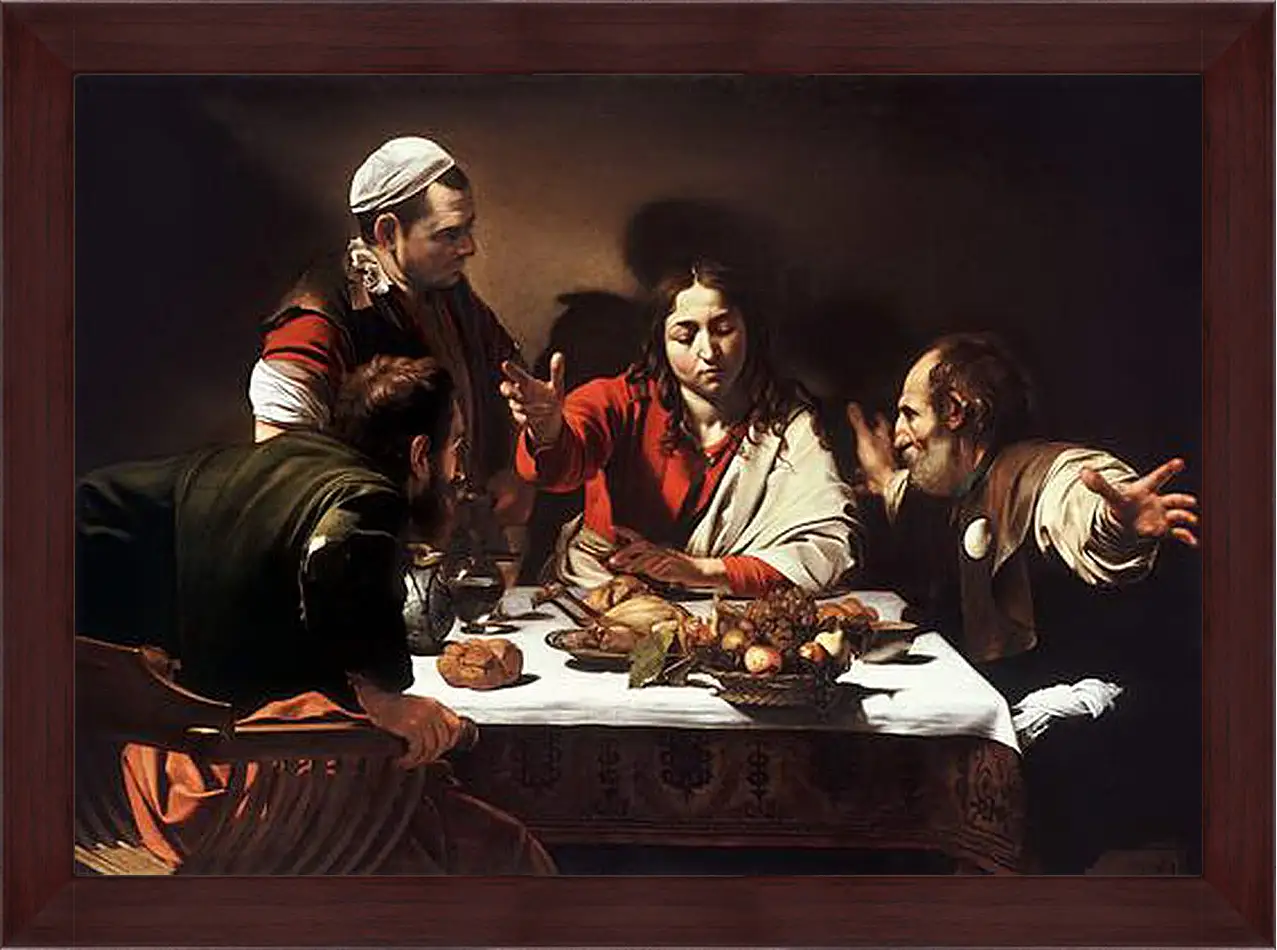 Картина в раме - Supper at Emmaus. Микеланджело Караваджо