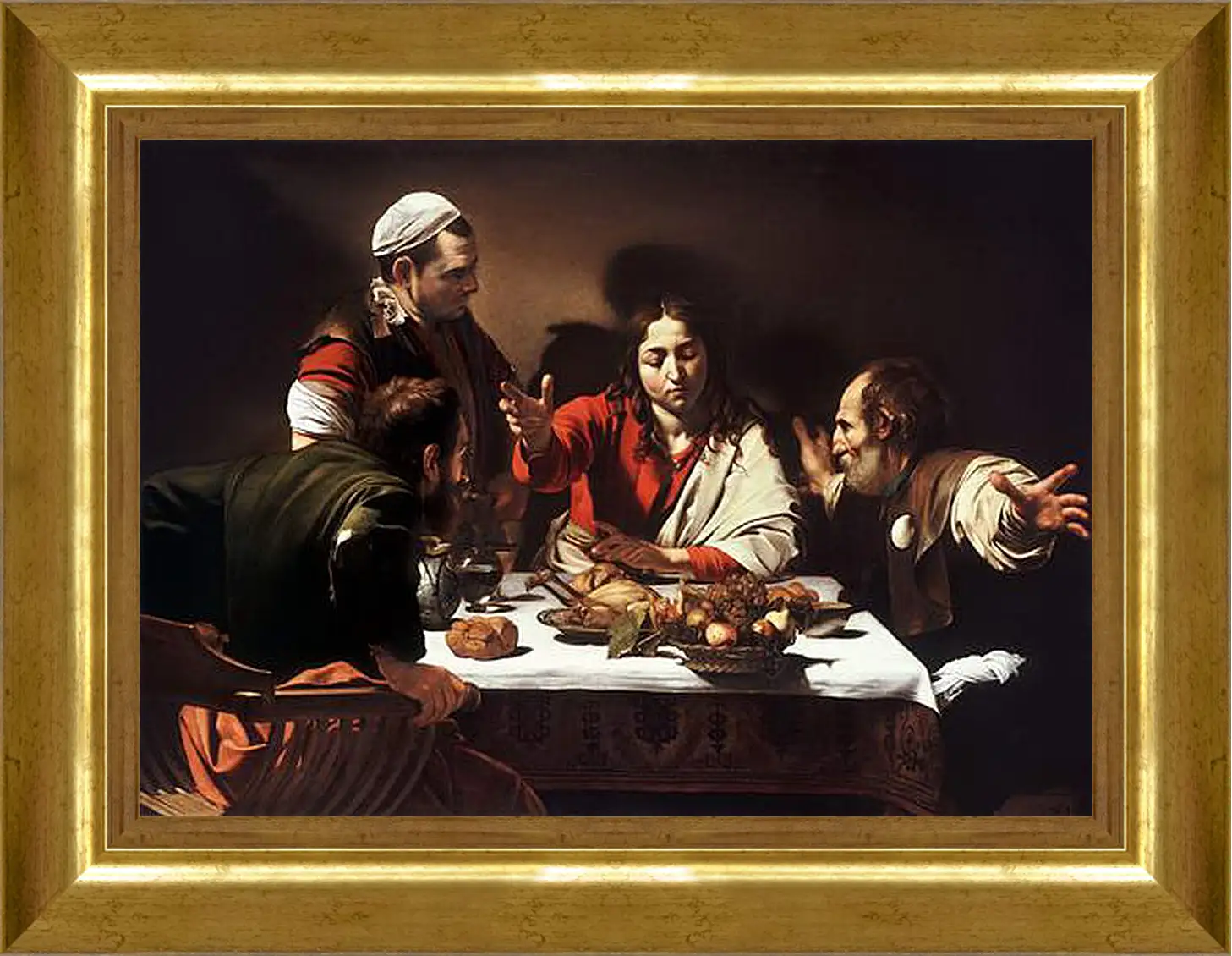 Картина в раме - Supper at Emmaus. Микеланджело Караваджо