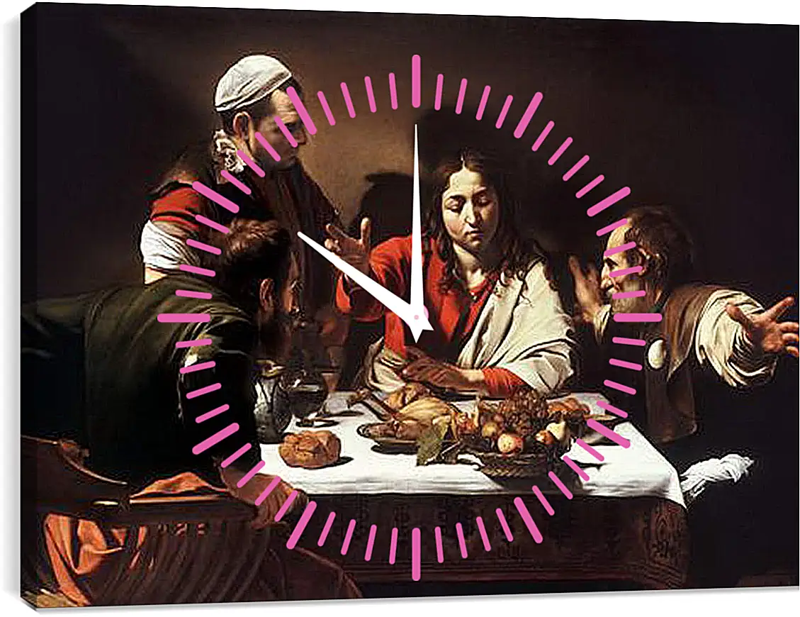 Часы картина - Supper at Emmaus. Микеланджело Караваджо