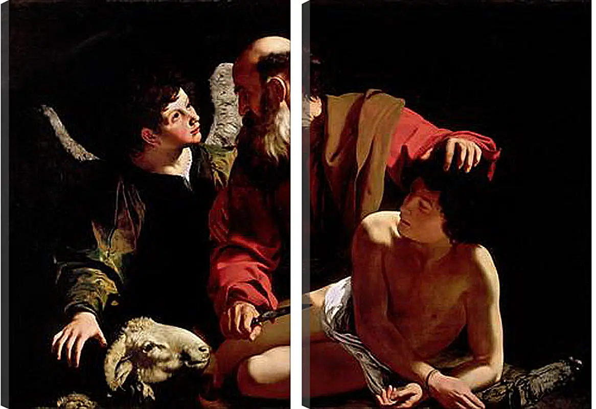 Модульная картина - Sacrifice of Isaac. Микеланджело Караваджо
