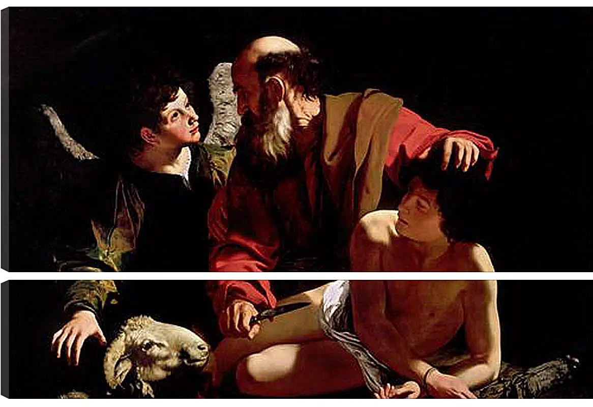 Модульная картина - Sacrifice of Isaac. Микеланджело Караваджо