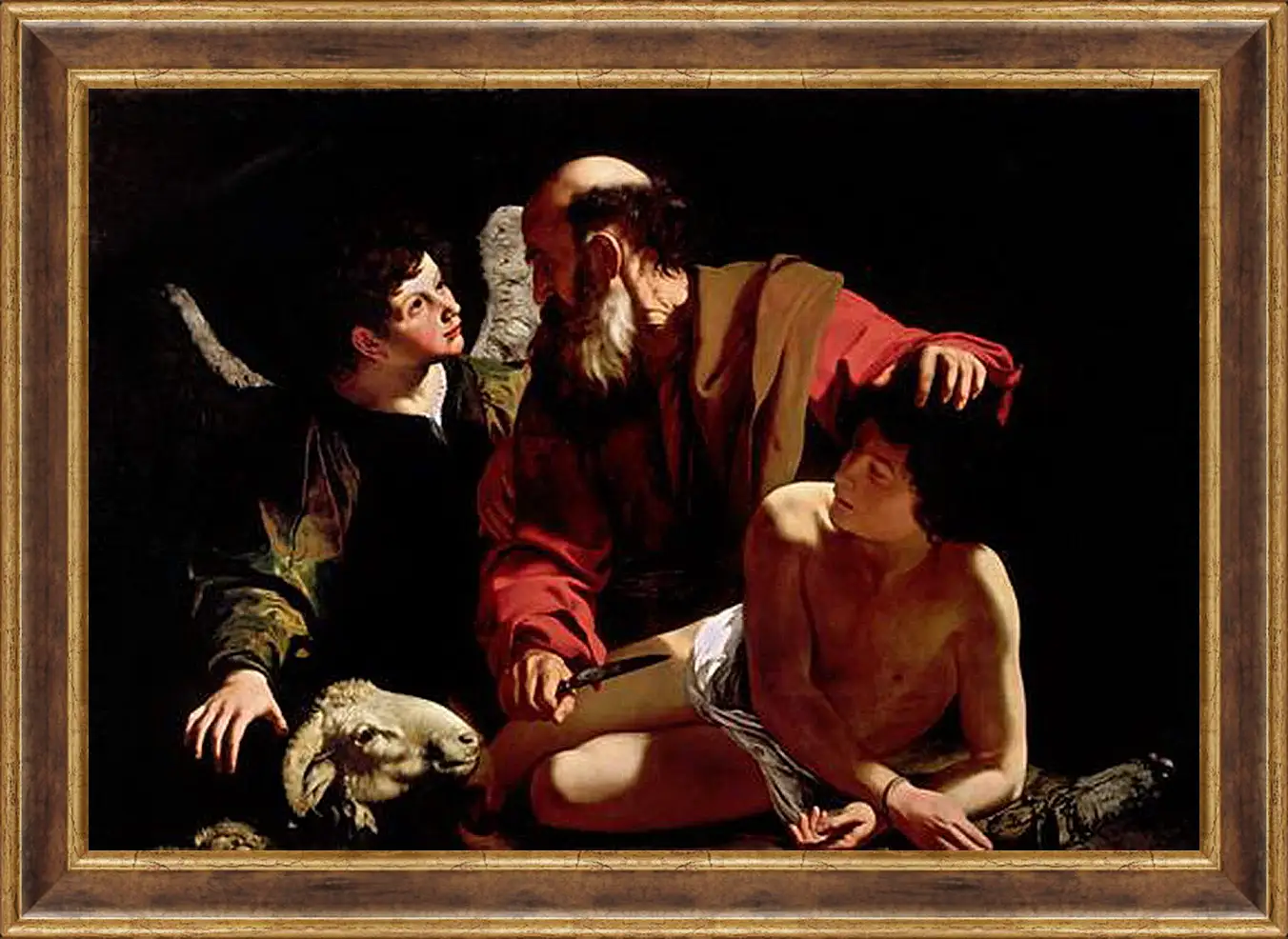 Картина в раме - Sacrifice of Isaac. Микеланджело Караваджо