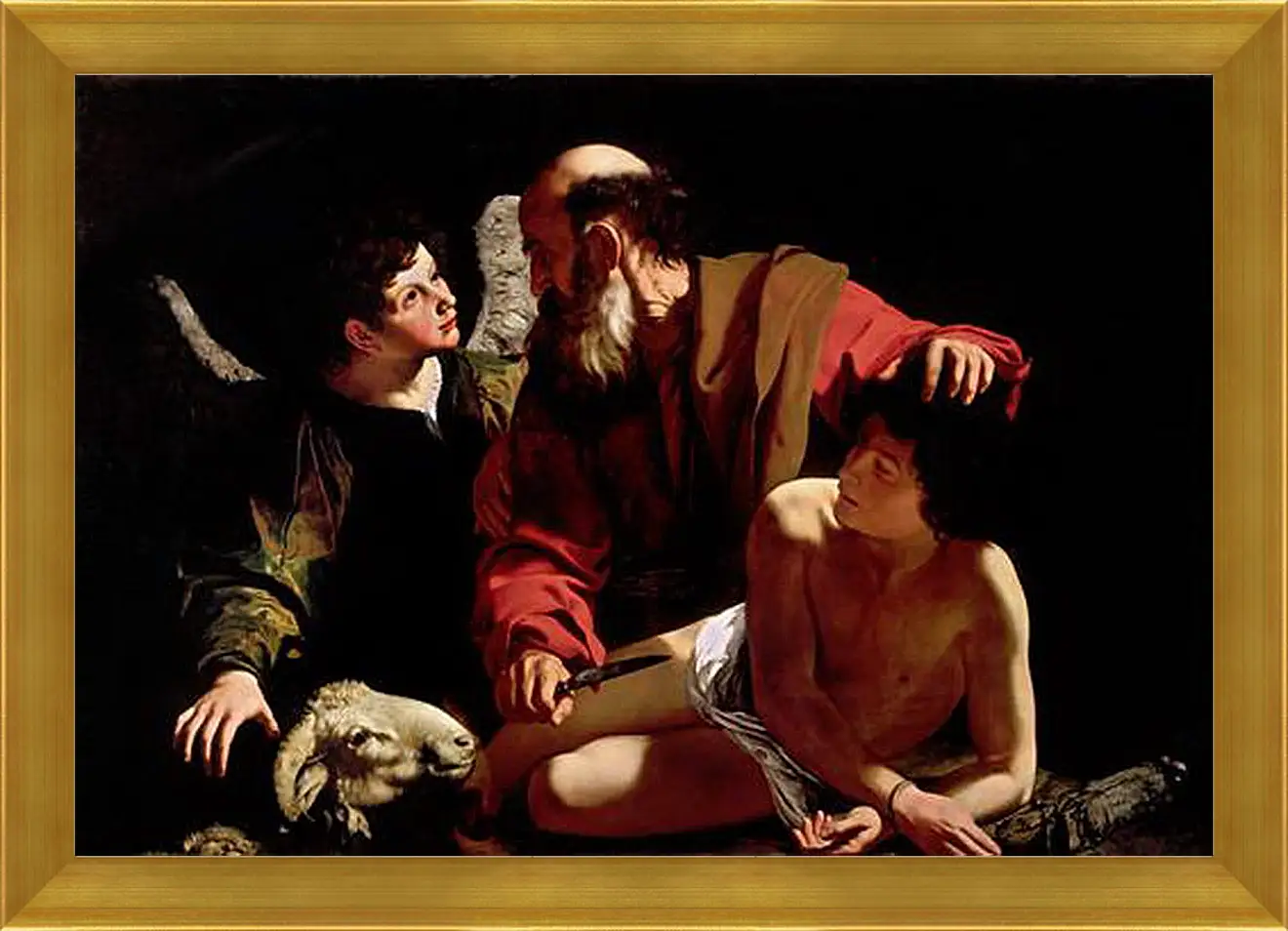 Картина в раме - Sacrifice of Isaac. Микеланджело Караваджо
