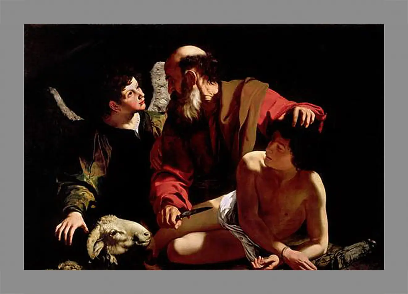 Картина в раме - Sacrifice of Isaac. Микеланджело Караваджо