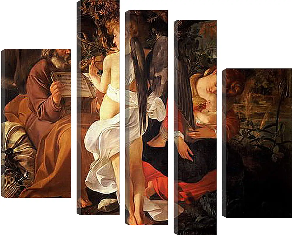 Модульная картина - Rest on the Flight into Egypt. Микеланджело Караваджо