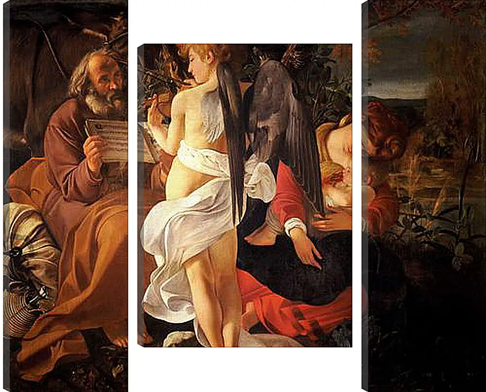 Модульная картина - Rest on the Flight into Egypt. Микеланджело Караваджо