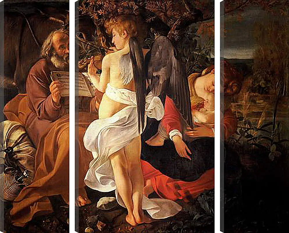 Модульная картина - Rest on the Flight into Egypt. Микеланджело Караваджо