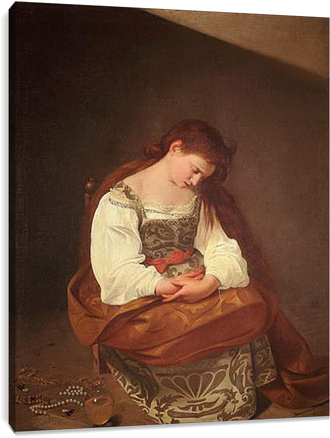 Постер и плакат - Penitent Magdalene. Микеланджело Караваджо
