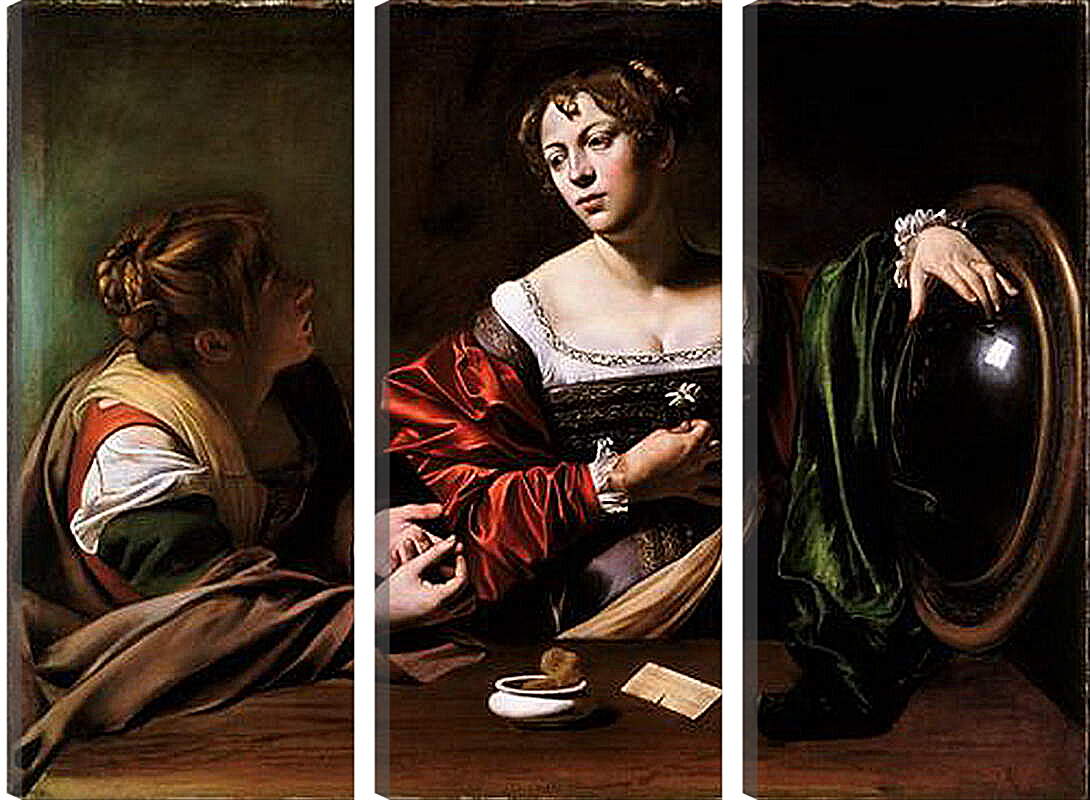 Модульная картина - Martha and Mary Magdalene. Микеланджело Караваджо

