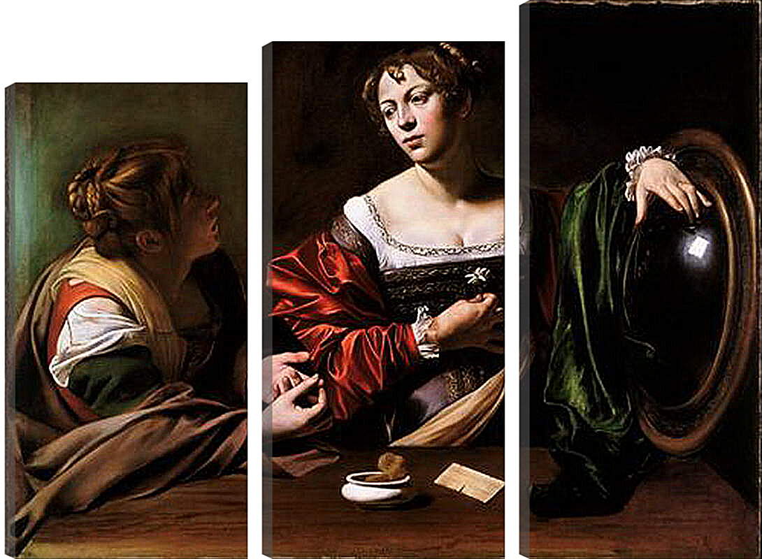 Модульная картина - Martha and Mary Magdalene. Микеланджело Караваджо
