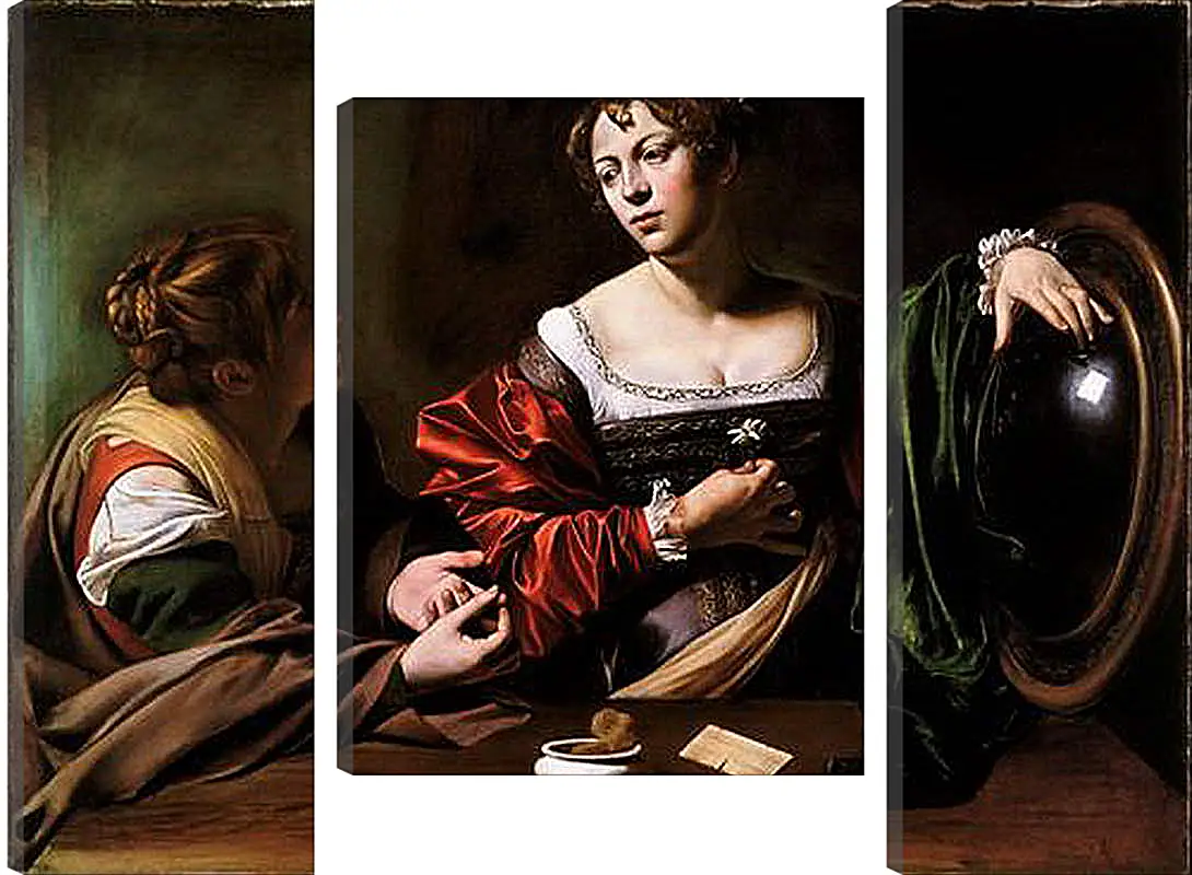 Модульная картина - Martha and Mary Magdalene. Микеланджело Караваджо