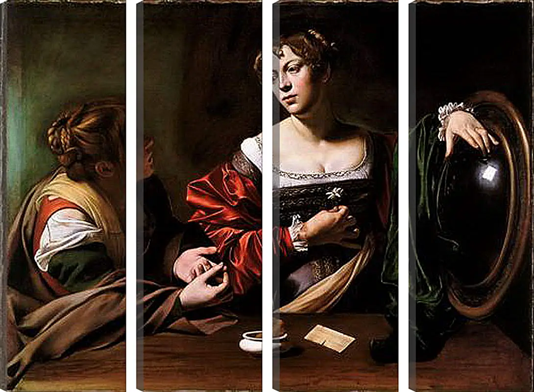 Модульная картина - Martha and Mary Magdalene. Микеланджело Караваджо
